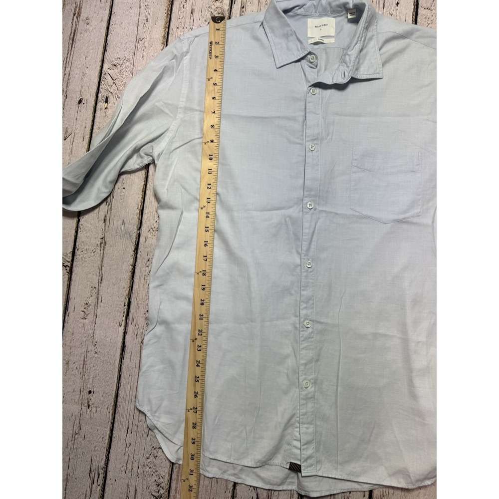 Billy Reid Shirt Mens Large Light Blue Button Down Long Sleeve Cashmere Cotton - Picture 4 of 6